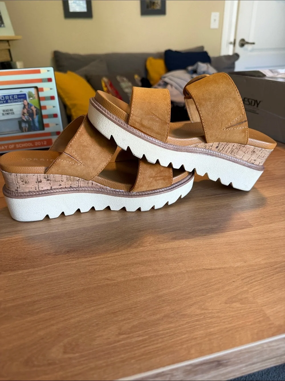 Torrid women’s Tan Suede Slide Sandals WW 7.5